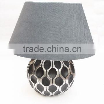 Cast Aluminium Table Lamp in two tone finish black and polished edge border