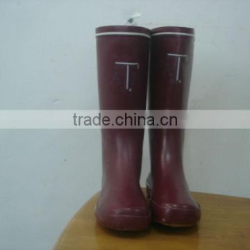 women patterned rubber rain boots flat sole outdoor eco-friendly rain boots