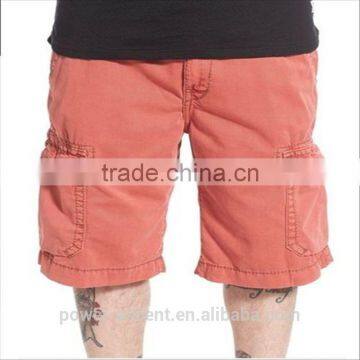 2016 cool unisex shiny pink cotton wash cargo shorts