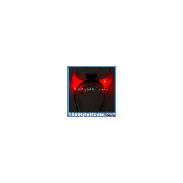 Suntekstore Red Evil Horn Head Band with LED Flash Light Halloween