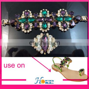 fashion handmade lady shoe decoration crystal sandal chain