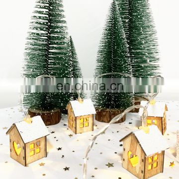 2020 New 10L Christmas Tree Mini Wood Cabin String Light For Home Living Room Decoration Holiday Lighting