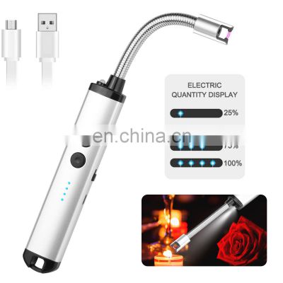 New Design USB Candle Lighter Rechargeable Electronic BBQ Kitchen Lighter with Double Safety Switch