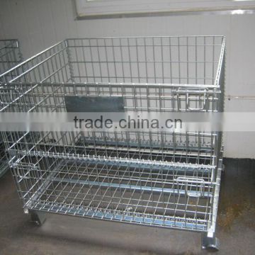 high quality folding metal/steel wire storage cage with wheels