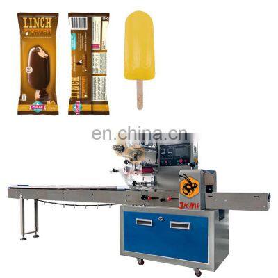 Automatic feeding ice lolly pop packing machine ice popsicle packaging machine ice cream bar horizontal packing machine