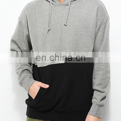 OEM custom two tone jumper hood Long line custom hoodie for men two color high quality factory made sweatshirts hoodies