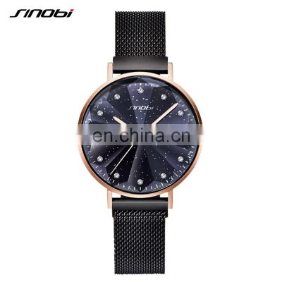 SINOBI Magnetic Clasp Woman Watches Unique Glass Cutting Watches Chinese Professional Manufacturer OEM Wristwatches