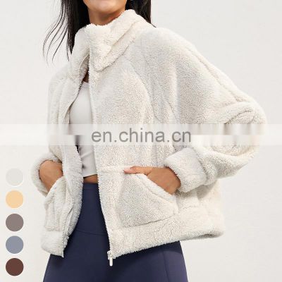 Winter Top Selling Stand Collar Lamb Fleece Coat Tik Tok Hot Keep Warm Casual Sports Wear Outdoor Exercise Thick Jacket