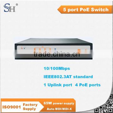 0-55C operating temperature poe switch 4 port for ip phone