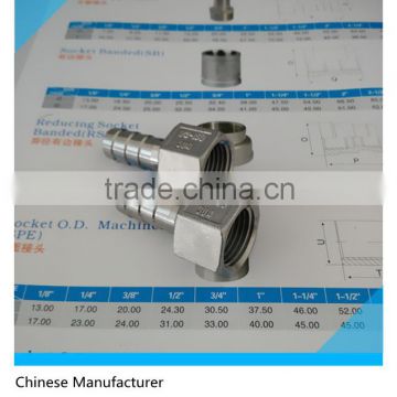 Stainless Steel Brewing Fitting,1/2" Hose Barb x 1/2" Female NPT Thread