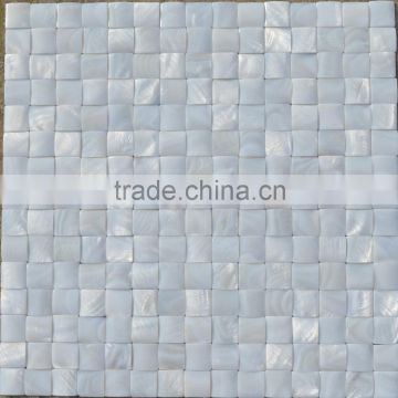 Convex pure white freshwater shell mosaic tile,bathroom tile
