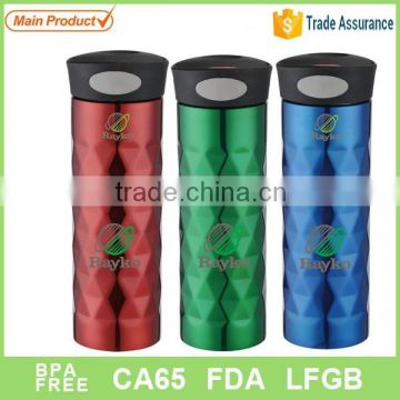 Colorful coating stainless steel mug with plastic lid