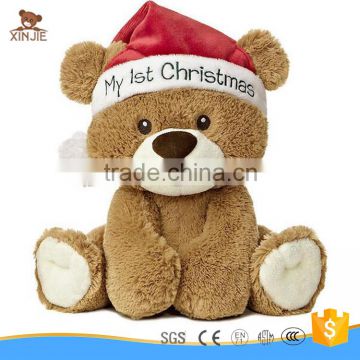 hot sale lovely plush teddy bear toy with christmas hat                        
                                                Quality Choice