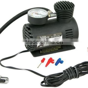 300 PSI 12V Mini Air Compressor 12 Volt Emergency Car and Truck Tire Pump (with adapters to inflate balls, rafts, etc)
