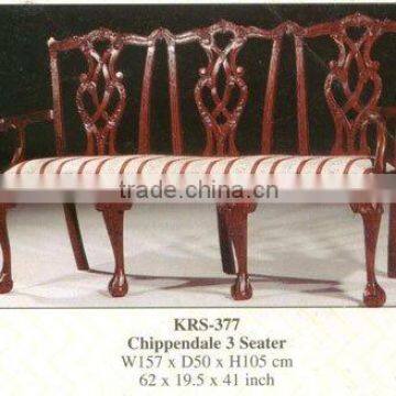 Chippendale 3 Seater Mahogany Indoor Furniture