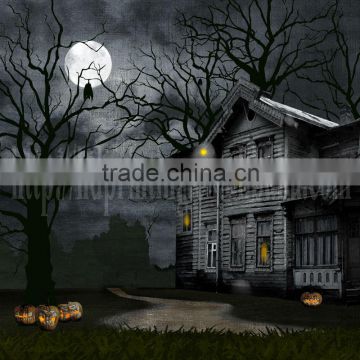 halloween picture with led light canvas decoration
