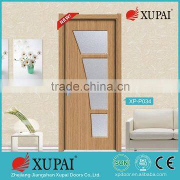 shaker interior door /60*80 inch galss mdf door / 6 horizontal lines surface design door