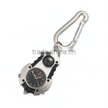 unique keychain shape waterproof mountaineering outdoor watch with compass