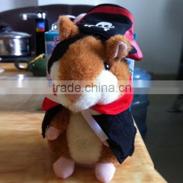 Plush electronic toys pirate hamster creative Christmas recording hamster