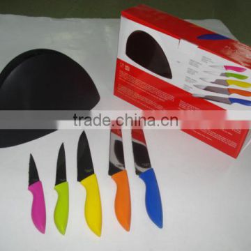Colorful Plastic Knife Block 5pcs Knife Set