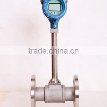 Steam swirl flow meter with T and P compensation