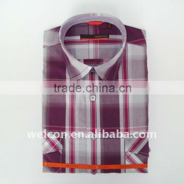 new OEM men's casual classic violet check 100% cotton business shirt