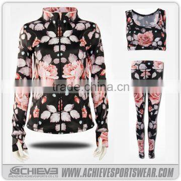 Custom 2016 Hot Sale Yoga Ladies jerseys Sublimation sport yoga fashion wear