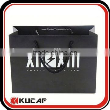 Cutom black paper promotional cosmetic bag