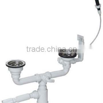 Automatic Big Head Sink Trap with Overflow for Double Bowl 40-50 mm (YP077)