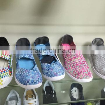 Autumn Spring slip on knit footwear elastic woven shoes