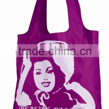 Eco-friendly reusable polyester folding shopping bag