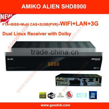 factory product linux tv box 8900HD enigma 2 linux os digital satellite receiver support wifi 3G and Youtube