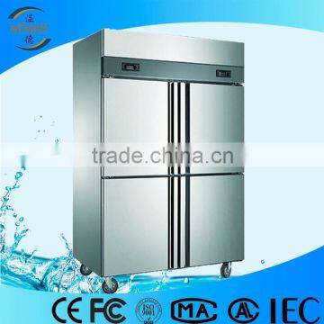 1000L 4doors restaurant stainless steel upright commercial freezer