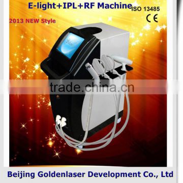 2013 New Style E-light+IPL+RF Machine Improve Flexibility Www.golden-laser.org/ Ipl Electrolysis Hair Removal Machine 480-1200nm
