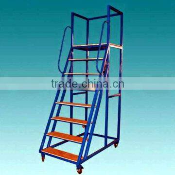 warehouse mobile platform ladder cart