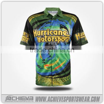 Wholesale custom 100% polyester sublimated motor cycling/auto racing jerseys