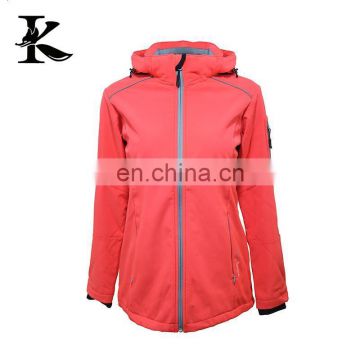 Womens outdoor reflective coat waterproof breathable softshell jacket