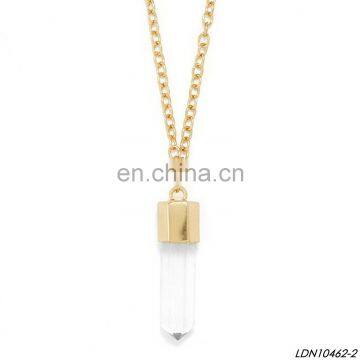 Fashion Tiny Gold Plating Pendant Clear Bullet Glass Necklace Colar Atacado