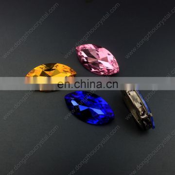 Horse eye shape bule color crystal fancy stones with point back