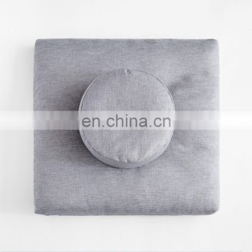 Portable Round 100% cotton cover buckwheat filling woven label meditation cushion
