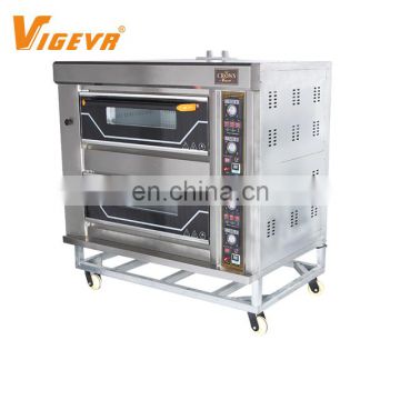 2 Deck 4 Tray Professional Cake Baking Pizza Gas Double Deck Bread Oven Commercial