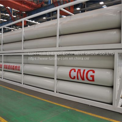 LUXI Manufacture China Top 3 Famous Brand CNG Tube Skid Container  CNG Long Tube Skid Trailer