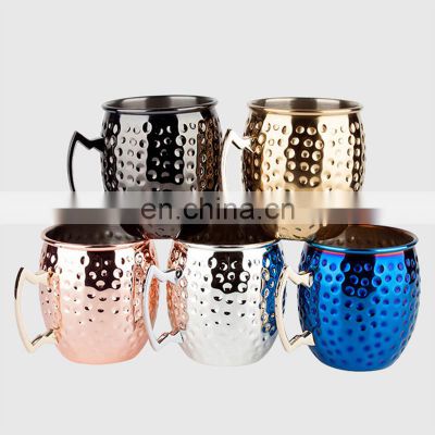 Hot Sale Popular Hammer Moscow Mule Mug Cup Cocktail Wine Beer Copper Coating Mule Mug Outdoor Portable Travel Cup