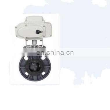 UPVC butterfly valve CTB 220V 12V 24V  DN50 DN80 DN100 pvc electric butterfly valve