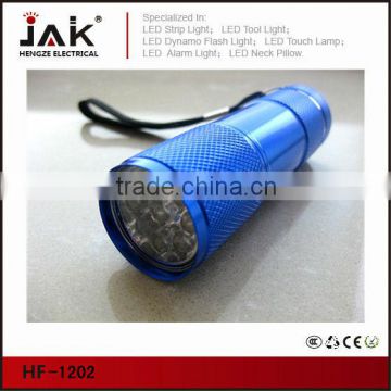 JAK ninghai 9 led flashlight mini size battery operated aluminium flashlight