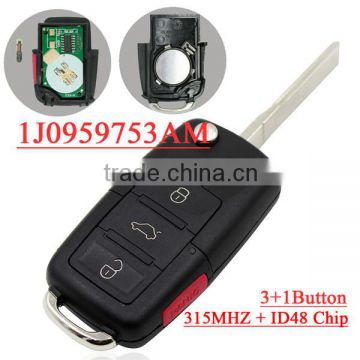 High Quality 1j0 959 753 AM 1j0959753AM 3+1 button Flip remote key for vw