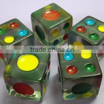 New style plastic colourful dots dice for board game