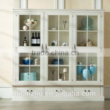 provence style wooden glass display cabinet GS25-GW                        
                                                Quality Choice