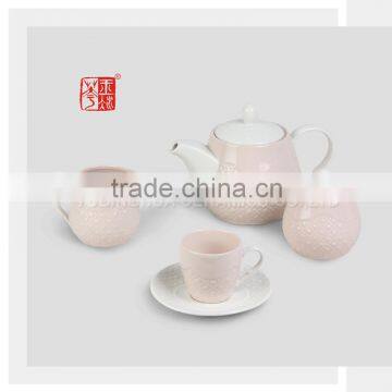 Wholesale Ceramic Light Pink Tea Sets