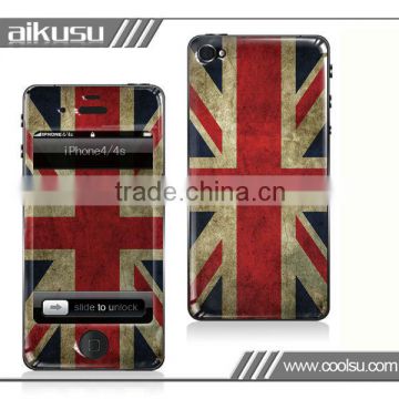 uk Flag series for iphone4 gel sticker cpver